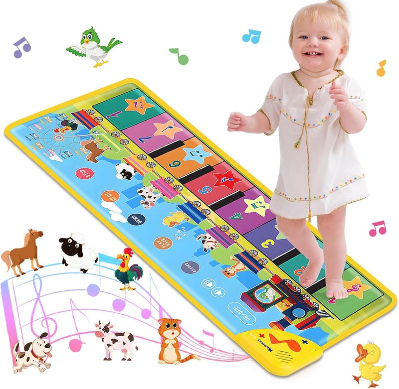 Floor Piano Mat for Toddlers 1-3 with 34 Music Sounds Educational Baby Musical Toys Toddler Toys Age 1-2 Sensory Interactive Learning Toys for 1 2 3 Year Old Boy Girl Birthday Gifts