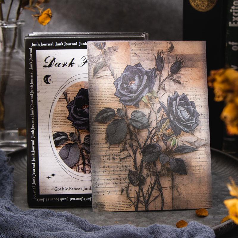 Dark Fantasy Series Material Paper, 10pcs set Creative Retro Dark Handbook Decoration DIY Base Material, Scrapbooking & Stamping Supplies