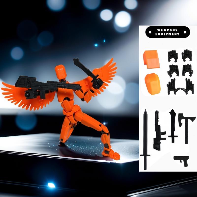 Pre-Assembled Set of 2 3D Printed Multi-Jointed Action Figure Sets T13, Fully Articulated Robot Models, Suitable for Stop Motion Animation, Halloween Gifts, and Christmas Gifts