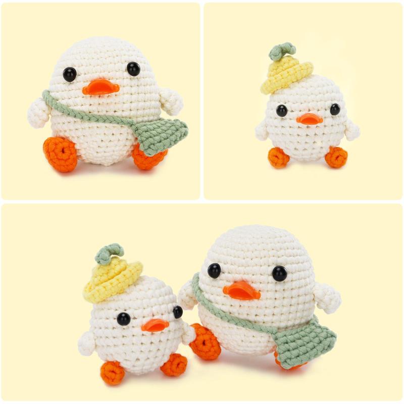 Cute Duck Design Crochet Kit, 2 Counts set Crochet Box Duck Doll Material Pack, DIY Crochet Kit for Beginners, Knitting & Crochet Supplies