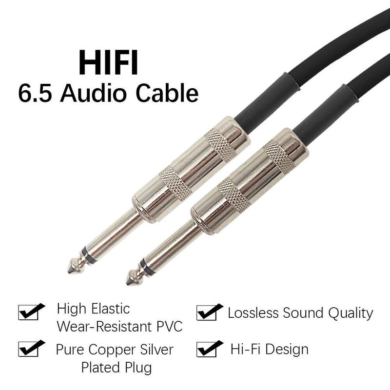 Guitar Audio Cable, 1 Count 6.5 Bass Electric Box Universal Noise Reduction Audio Connection Cable, Music Accessories