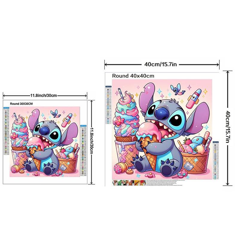 Cartoon Stitch Pattern Diamond Arts Colorful Painting Kit, DIY 5D Diamond Arts Crafts without Frame, Creative Wall Art Decorations