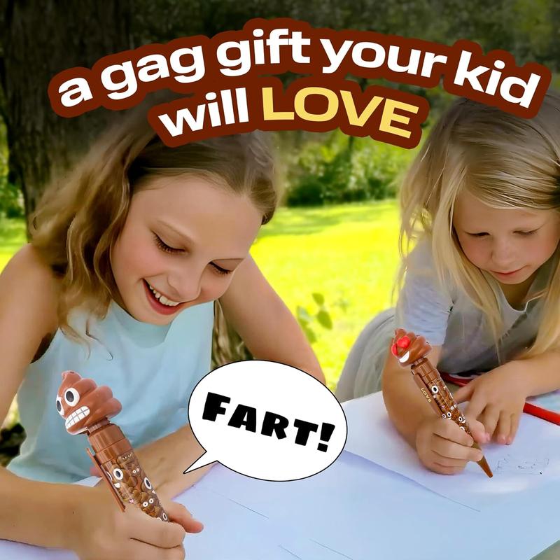 Farting Poop Pen Makes 7 Funny Fart Sounds - Perfect Stocking Stuffers for Kids, Teens & Boys - This Poop Pen Makes Funny Gifts for the Entire Family - Great Fart Pen Gag Gifts with Big Laughs