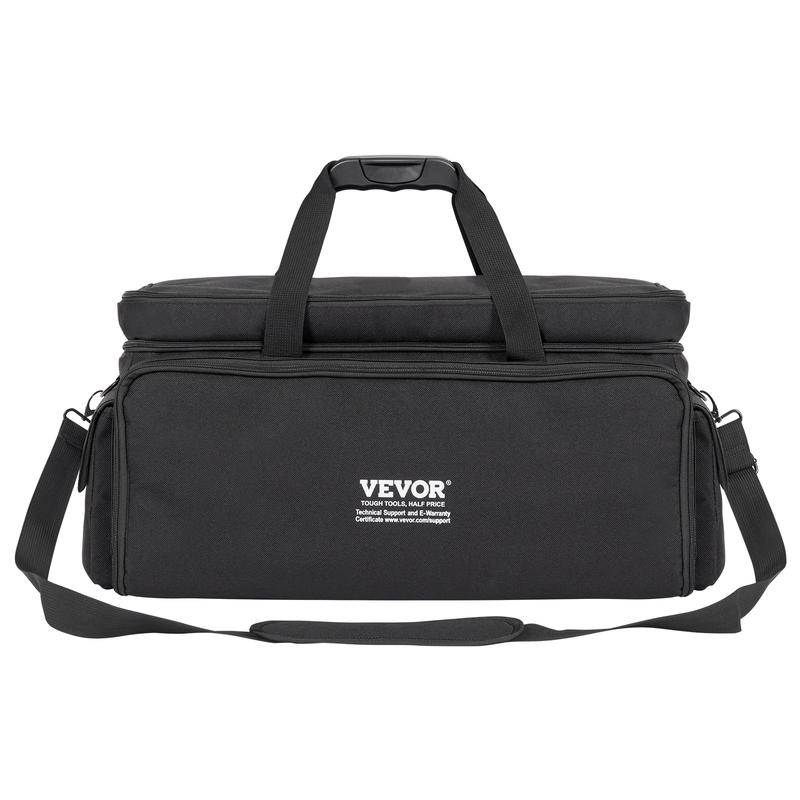 VEVOR DJ Cable File Bag, 1200D Oxford Fabric, DJ Gig Bag with 9 Detachable Divider 4.92 ft Padded Shoulder Strap Plastic Bottom Pad, 23.6 x 11.8 x 12.7 in DJ Wire Bag for DJ Gear Musical Accessories