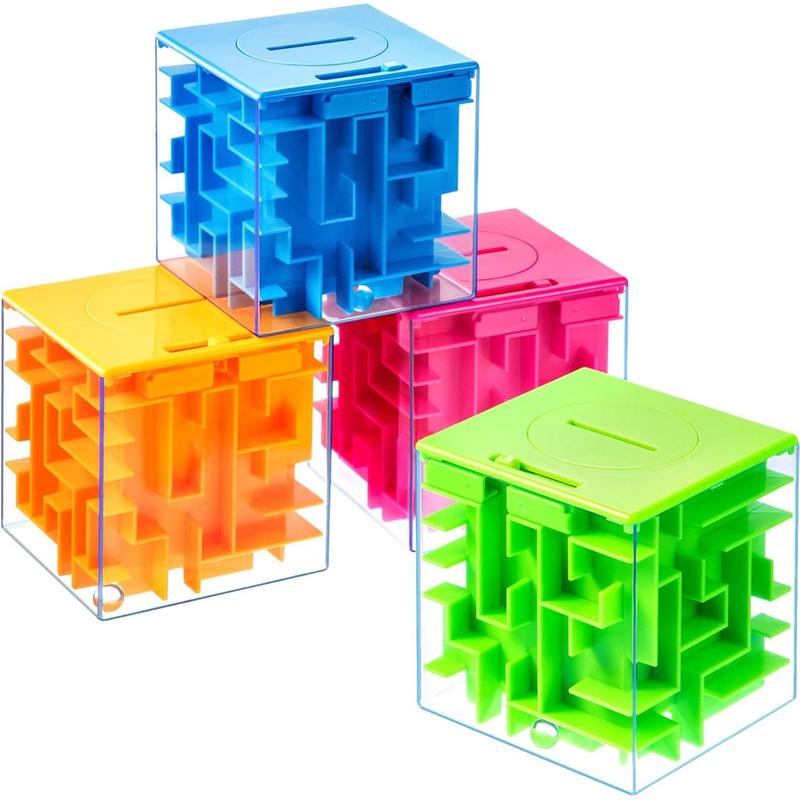 Patelai 4 Pack Money Maze Puzzle Boxes for Cash Gift, Funny Money Holder Maze Puzzle Gift Boxes, Fun Unique Way and Brain Teasers for Kids and Adults