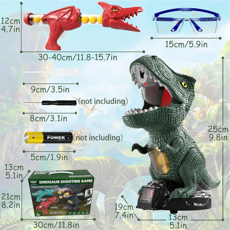 Movable Dinosaur Shooting Toys for  Boys, Shooting Target Games Toys with 2 Air Pump Gun, Spray ,toys for boys, Christmas Birthday Gifts