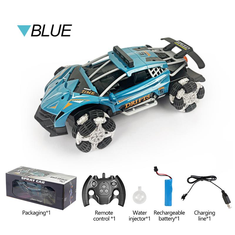 1:12 Remote Control Spray Four-wheel Drive Drift Racing Car RC High-speed with Rechargeable Battery Music Light 2.4 GHz six Channel 360-degree Flips Rotating Boy Children's Toy Car