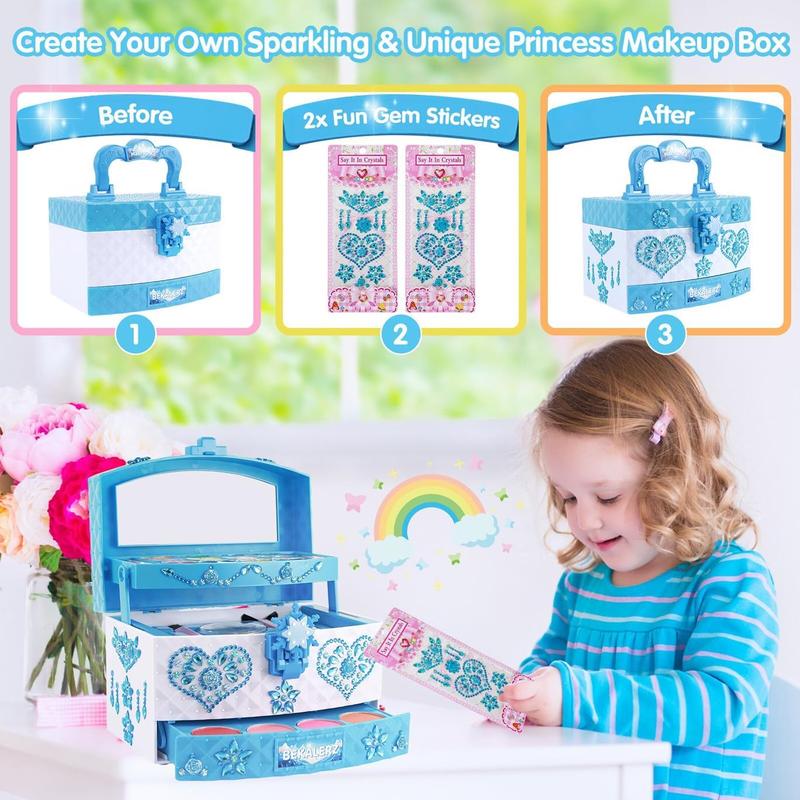 CHRISTMAS GIFT Toys for Girls,Washable Real Kid  Pretend Play-Makeup-Kit-for-Girl,Toddler-Toys for 3 4 5 6 7 8 9 10 11 12 Year Old Girls,Christmas Birthday Frozen Gifts for Girls,Makeup