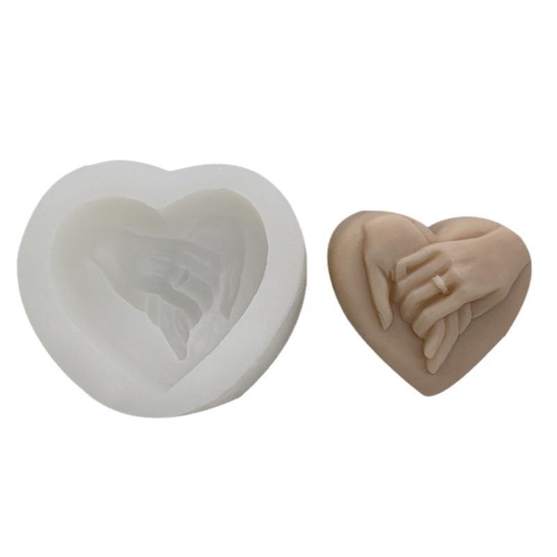 Heart & Hand Design Silicone Mold, Heart Shaped Silicone Mold, DIY Candle Soap Making Mold, Handmade Craft Mold