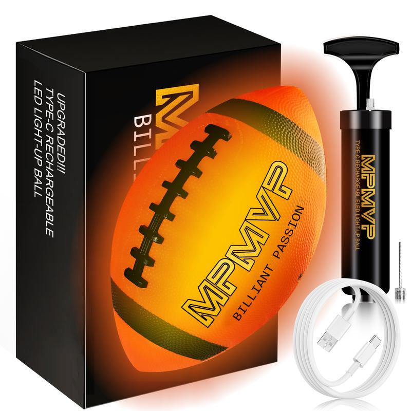 Light Up Football: Glow in the Dark Rechargeable Ball Size 6,Outdoor Sports Birthday Gifts Activity Teenage Youth Gift Ideas