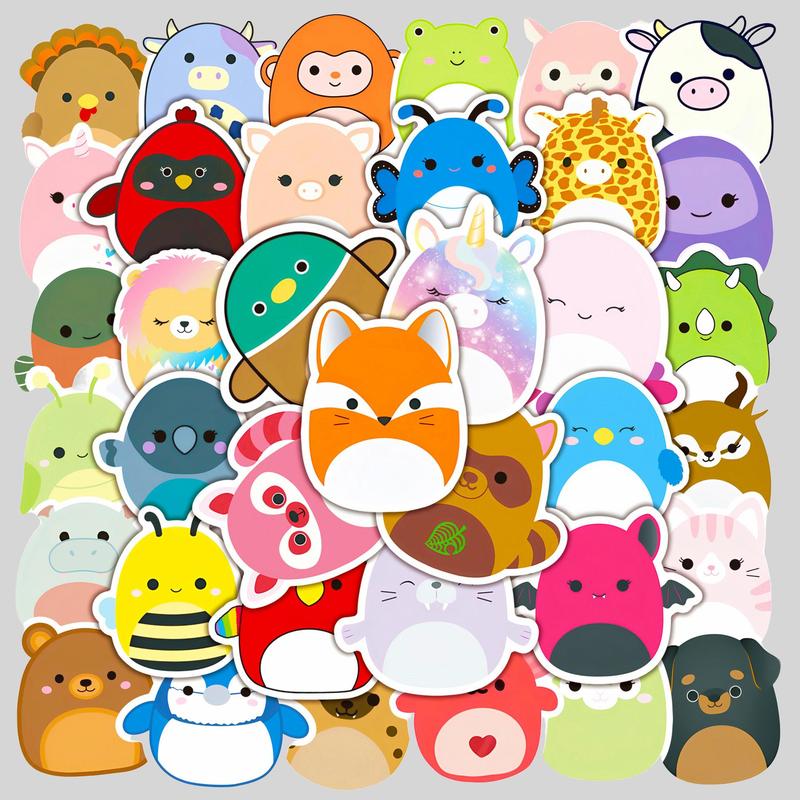 Cartoon Animal Series Waterproof Decorative DIY Stickers (50pcs), DIY Decals for Water Bottle, Laptop, Phone Case, Scrapbooking, Journal Making, School Supplies, Party Favors, Home Decor