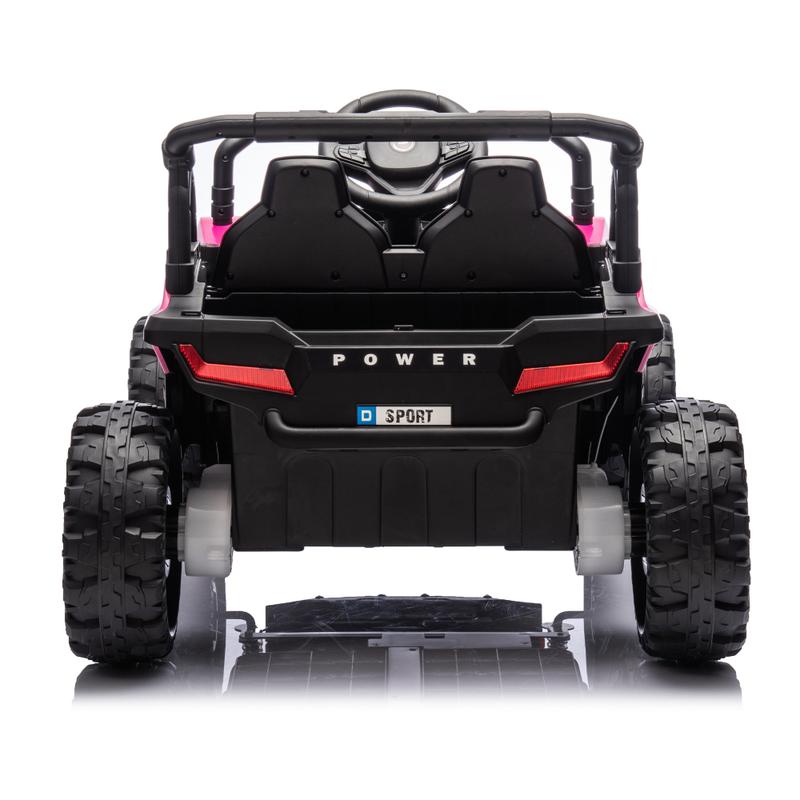 24V Kids Ride On UTV,Electric Toy For Kids w Parents Remote Control,Four Wheel suspension,Low Start,Adjustable speed,Multimedia player,Early Education,Bluetooth,Rear storage space for kids aged 3+.