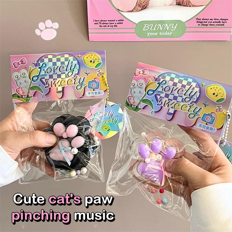 Cartoon  Cat Claw Squeeze Pinching Transparent Toy Cute Cat Paw Slow Rebound Decompression Toy Kids Stress Release Vent Toy