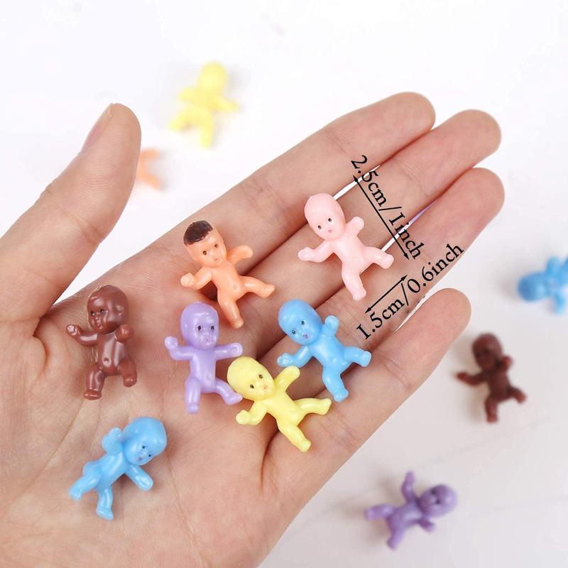 Mini Plastic Baby Dolls, 48pcs set Cute Baby Dolls, Baby Shower Ice Cube Game Ornaments, Birthday Gift for Boys and Girls