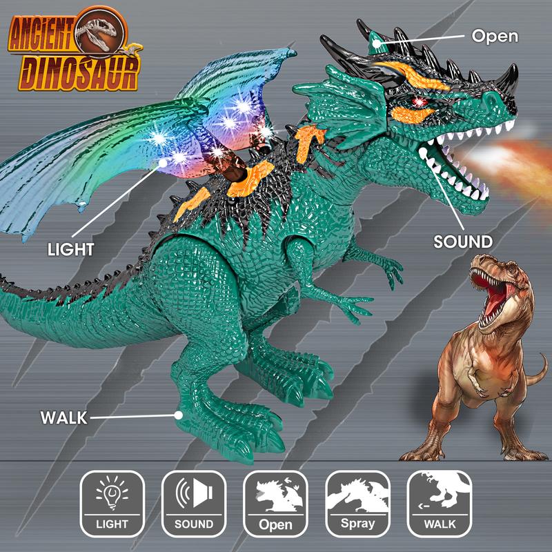 Children's Toys Upgraded Version Remote Control Walking Dinosaur Toys with Light Spray, Birthday Gifts Toys for3-6 Years Old