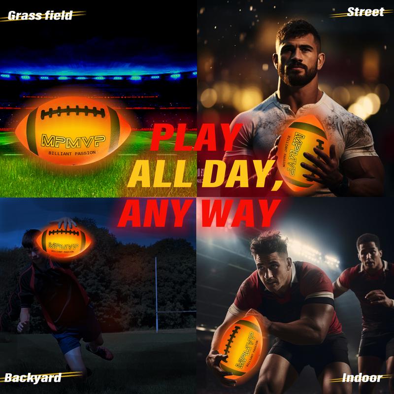 Light Up Football: Glow in the Dark Rechargeable Ball Size 6,Outdoor Sports Birthday Gifts Activity Teenage Youth Gift Ideas