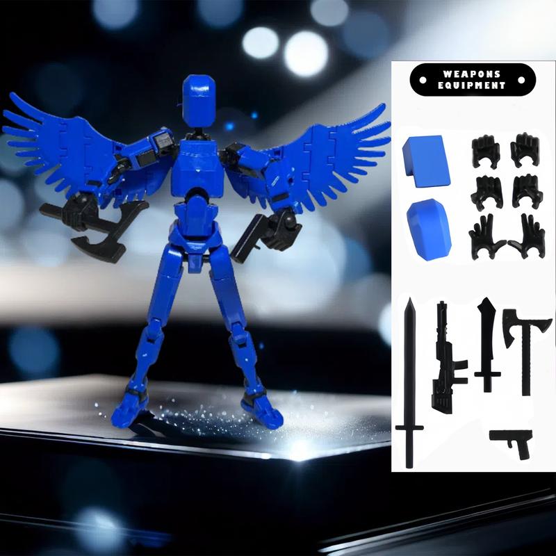 Pre-Assembled Set of 2 3D Printed Multi-Jointed Action Figure Sets T13, Fully Articulated Robot Models, Suitable for Stop Motion Animation, Halloween Gifts, and Christmas Gifts