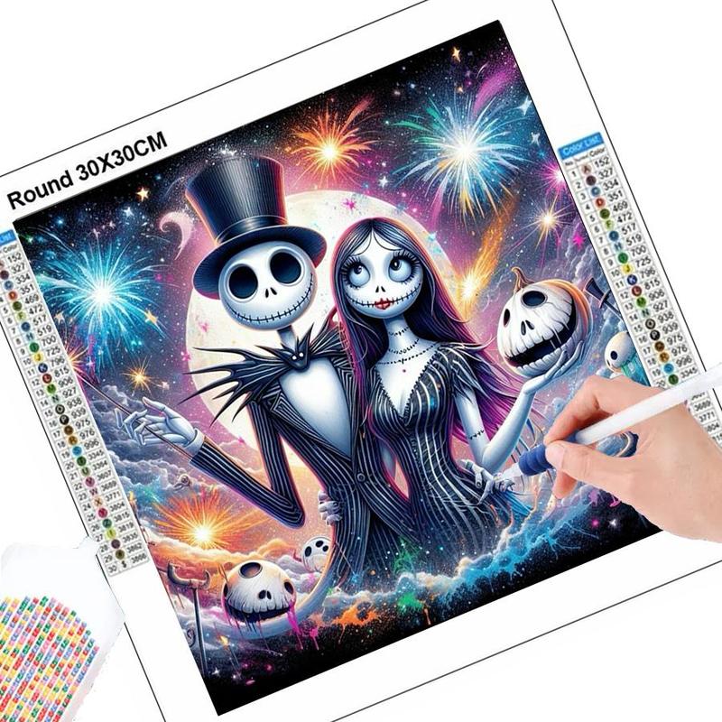 Cartoon Skeleton Pattern DIY Diamond Arts Colorful Painting Kit without Frame, DIY 5D Diamond Arts Colorful Painting Kit, Wall Art Decor for Home