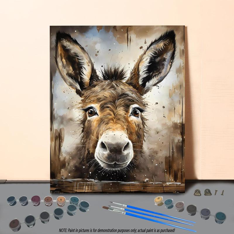 Donkey Pattern DIY Painting By Numbers Kit, 1 Set DIY Paint By Numbers Kit without Frame, Wall Art Decoration for Home Living Room Bedroom