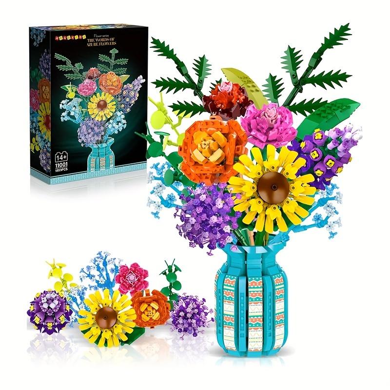 Flowers Bouquet Building Blocks Set with Vase, Flower Botanical Mini Building Toy Christmas Gift for Adults, Teen Girls, Home, Office Decor- 1853pcs