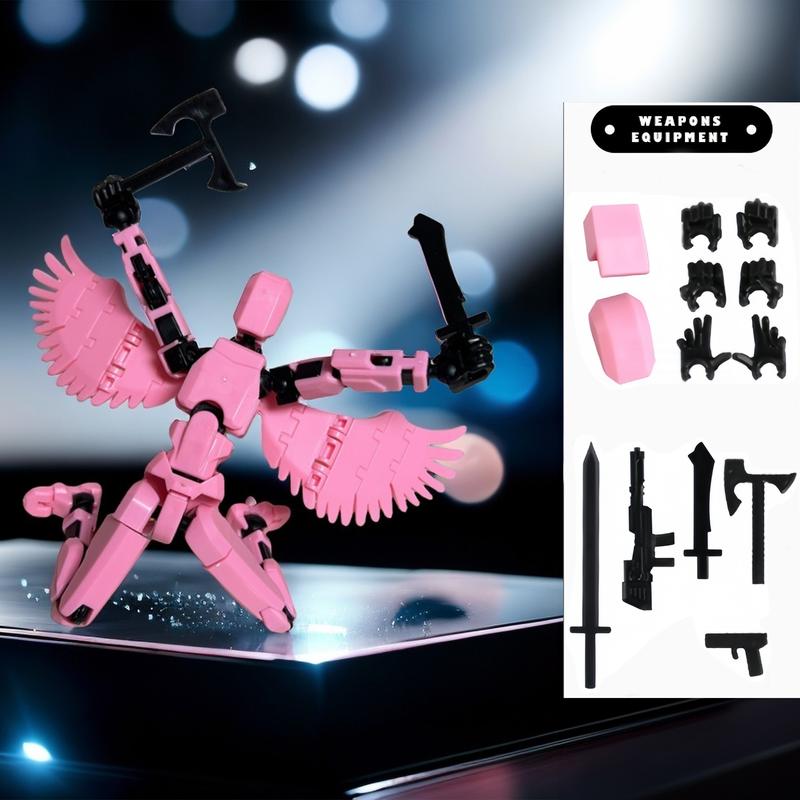 Pre-Assembled Set of 2 3D Printed Multi-Jointed Action Figure Sets T13, Fully Articulated Robot Models, Suitable for Stop Motion Animation, Halloween Gifts, and Christmas Gifts