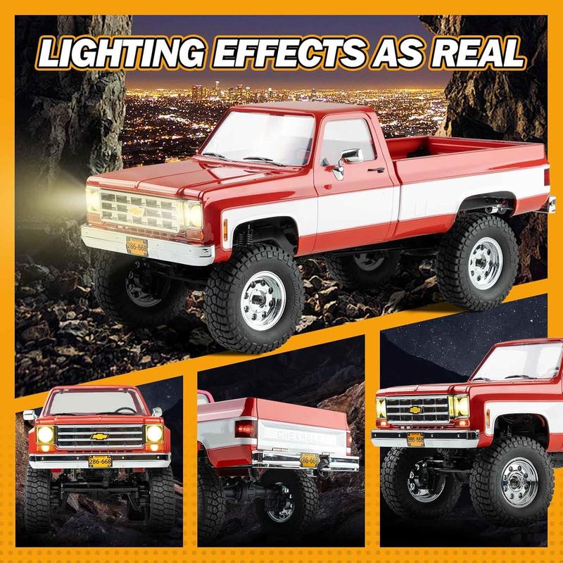 FMS 1 18 RC Crawler FCX18 Chevy K10 RC Truck RTR RC Car Model Car 8km h 4WD 900mAh Hobby RC Cars Remote Control Car with LED Lights Vehicle 4-Ch 2.4GHz Transmitter