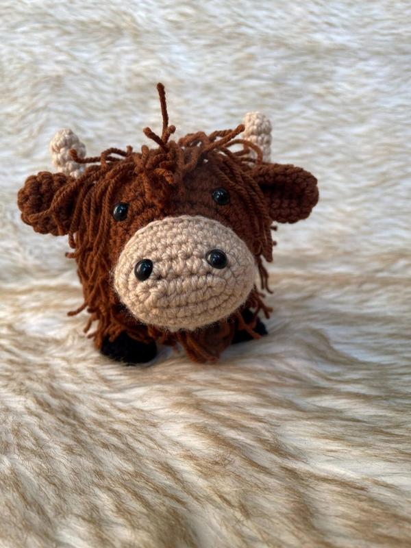 Highland Cow Crochet - Amigurumi Cow Crochet - Crochet Toy - Handmade Gift Idea - Farm Animal Crochet