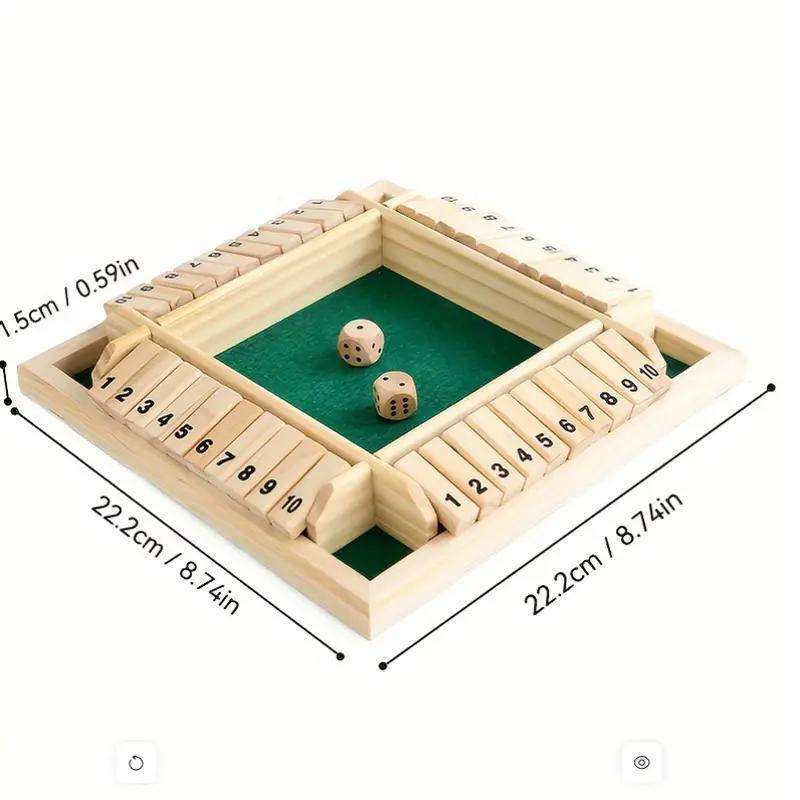 Wooden Four-sided Board Game, 1 Count Wooden Board Game, Family Board Game, Party Activity Supplies, Party Gift Ideas