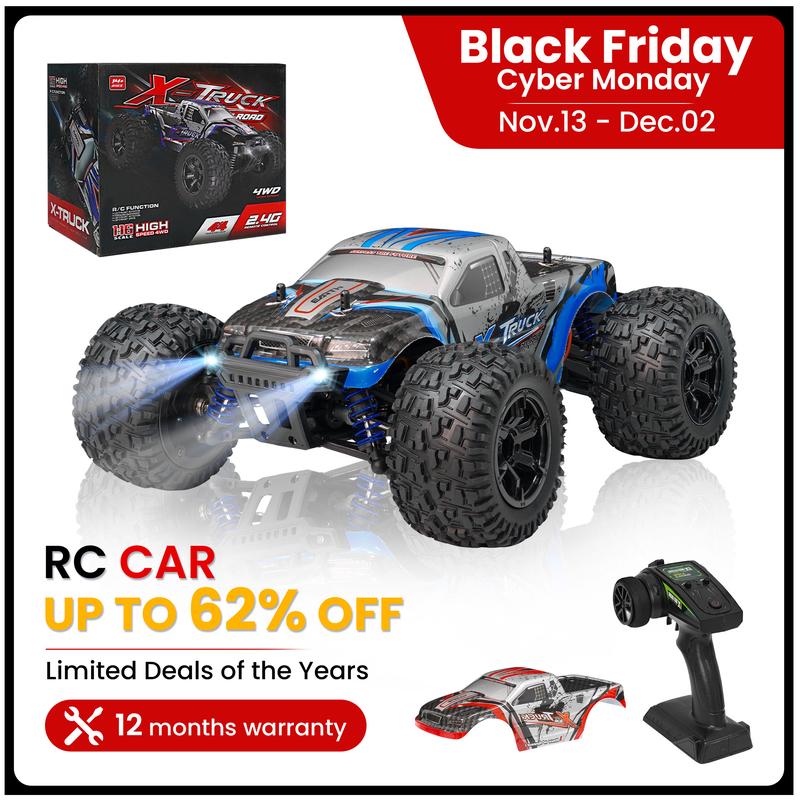 RC Car, 1:16 Scale Adult Childrend High Spee4WD Remote Control Car, 40+KMH, All Terrain Off-road Waterproof RC Monster Truck, 2.4GHz Fast RC Car, Suitable for All Ages, Gift for Boys 8-12 Years Old