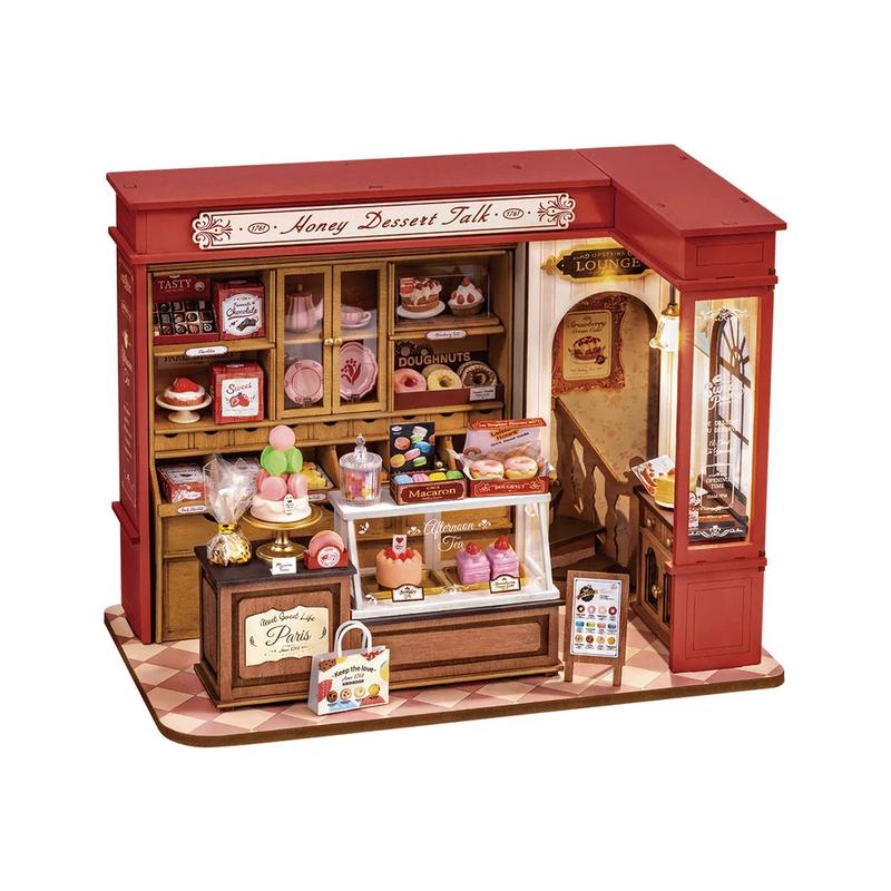 Rolife Honey Dessert Talk DIY Miniature House Mini Wooden Dollhouse Kit,Diorama Building Kits-Birthday Craft Hobbies Gift christmas 2024 ornament