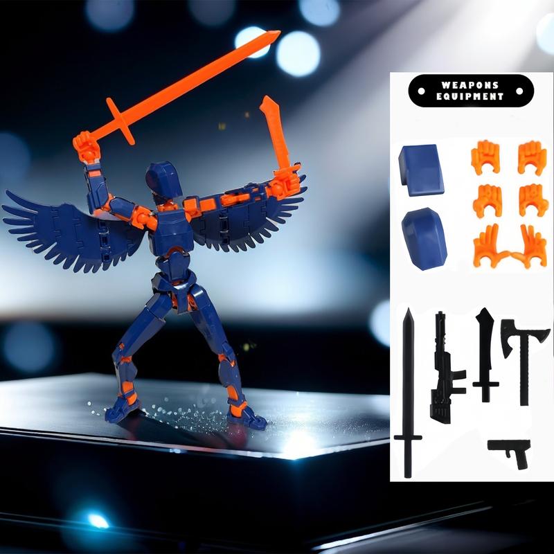 Pre-Assembled Set of 2 3D Printed Multi-Jointed Action Figure Sets T13, Fully Articulated Robot Models, Suitable for Stop Motion Animation, Halloween Gifts, and Christmas Gifts