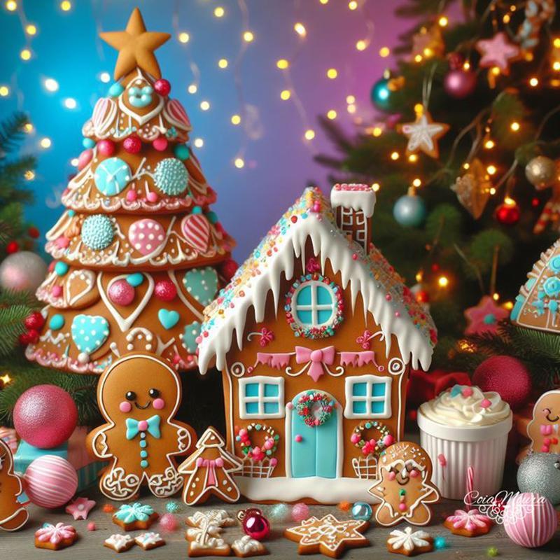 Gingerbread House Pattern DIY Diamond Arts Colorful Painting Kit without Frame, DIY 5D Diamond Arts Colorful Painting for Bedroom Home Wall Decor