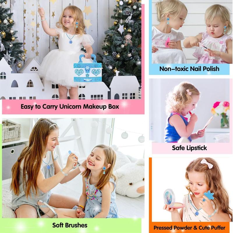 CHRISTMAS GIFT Toys for Girls,Washable Real Kid  Pretend Play-Makeup-Kit-for-Girl,Toddler-Toys for 3 4 5 6 7 8 9 10 11 12 Year Old Girls,Christmas Birthday Frozen Gifts for Girls,Makeup