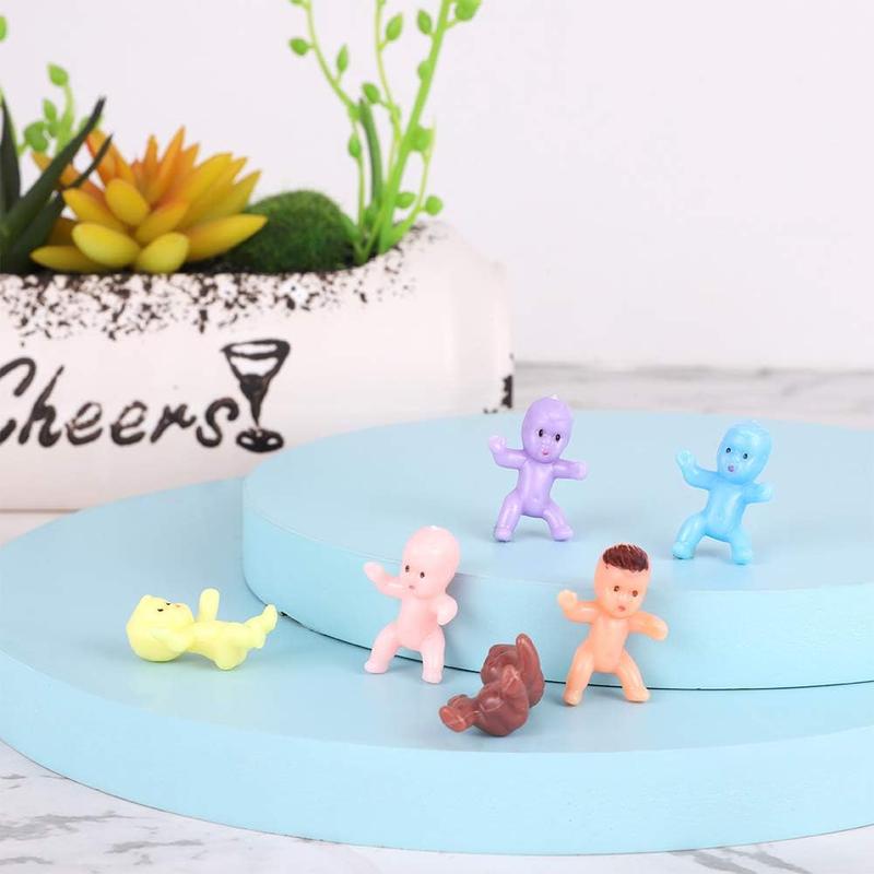 Mini Plastic Baby Dolls, 48pcs set Cute Baby Dolls, Baby Shower Ice Cube Game Ornaments, Birthday Gift for Boys and Girls