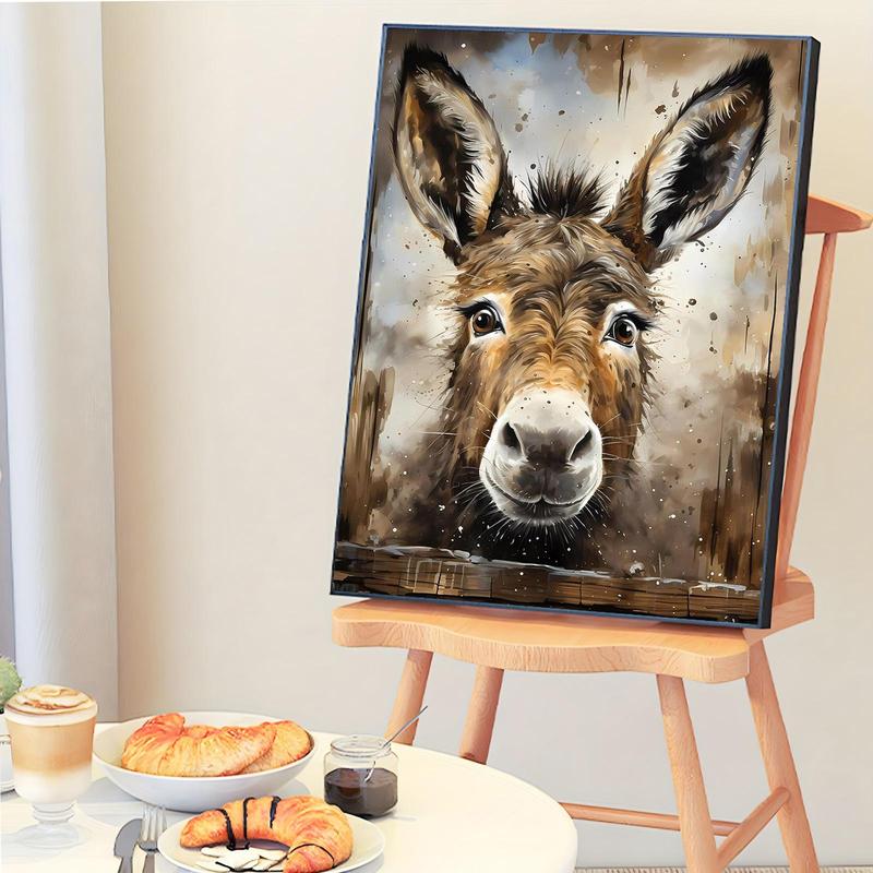 Donkey Pattern DIY Painting By Numbers Kit, 1 Set DIY Paint By Numbers Kit without Frame, Wall Art Decoration for Home Living Room Bedroom