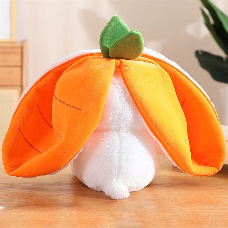 Random Color Strawberry Bunny Plush Toy, Soft Zipper Plush Toys, Easter Essentials Soft Cute Plushies Gifts for Kids, Adults, Pets