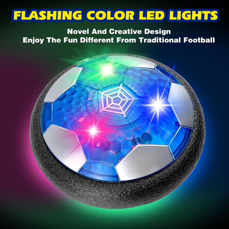 Hover Soccer Ball with 2 Goals, Rechargeable Indoor Air Floating Soccer Ball with LED Light and Foam Bumper, Perfect Birthday Xmas Gifts