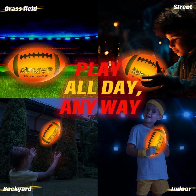 Light Up Football: Glow in the Dark Rechargeable Ball Size 6,Outdoor Sports Birthday Gifts Activity Teenage Youth Gift Ideas