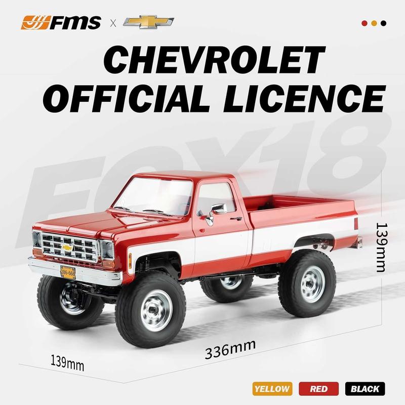 FMS 1 18 RC Crawler FCX18 Chevy K10 RC Truck RTR RC Car Model Car 8km h 4WD 900mAh Hobby RC Cars Remote Control Car with LED Lights Vehicle 4-Ch 2.4GHz Transmitter