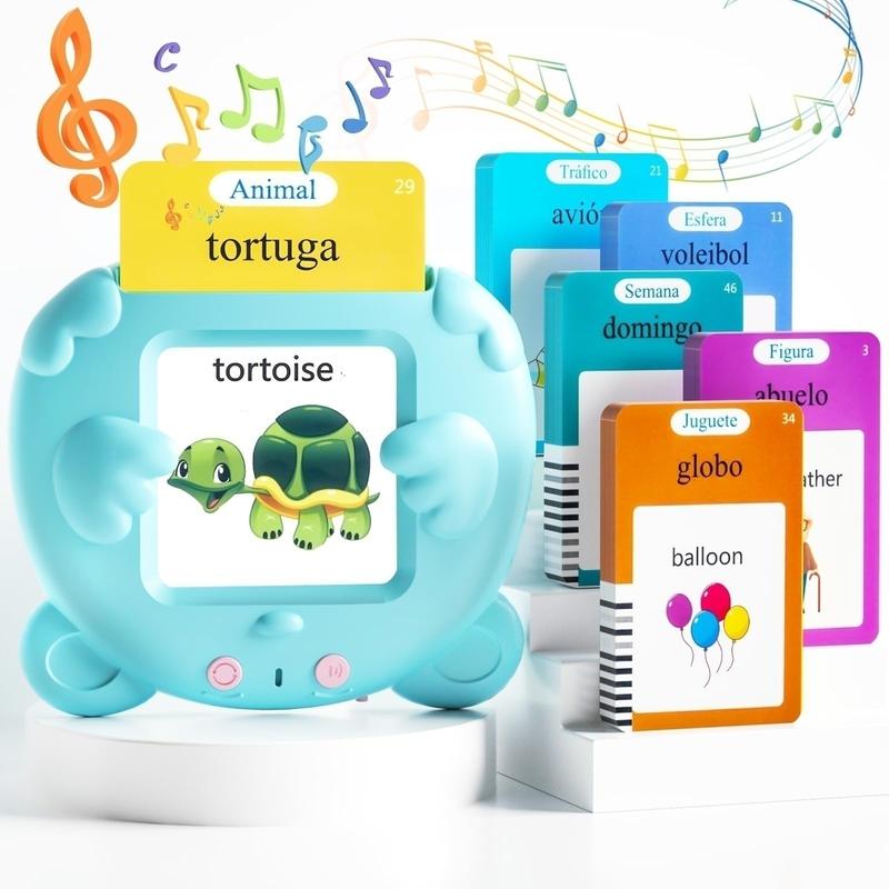 224 510(Spanish&English) WordsAlphabet Bilingual TalkingFlash Cardsfor 3-8 Years Toddlers,Pocket SpeechBuddy Therapy AutismToyS,Kids learning materials Educational Learning InteractiveToy forBoys Girls Kids Gifts Blue