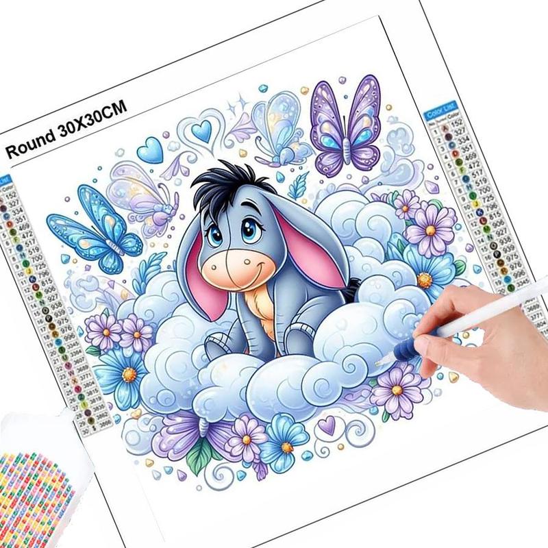 Donkey Pattern 5D Diamond Arts Colorful Painting Kit, 1 Set DIY Diamond Arts Colorful Painting by Numbers Kit, DIY Decorative Art Picture for Home Decor