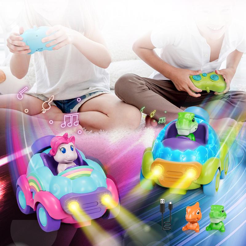 RC Dinosaur Car RC Unicorn Car, RC Truck Toys, Electric Hobby Remote Control Car Toys w  Light & Sound, Indoor Rechargeable Electric RC Car Toy, Birthday Gift for Boy Girl, Dinosaur Toy, Unicorn Toy, Education Toy, Multicoloured Learning City Simulation