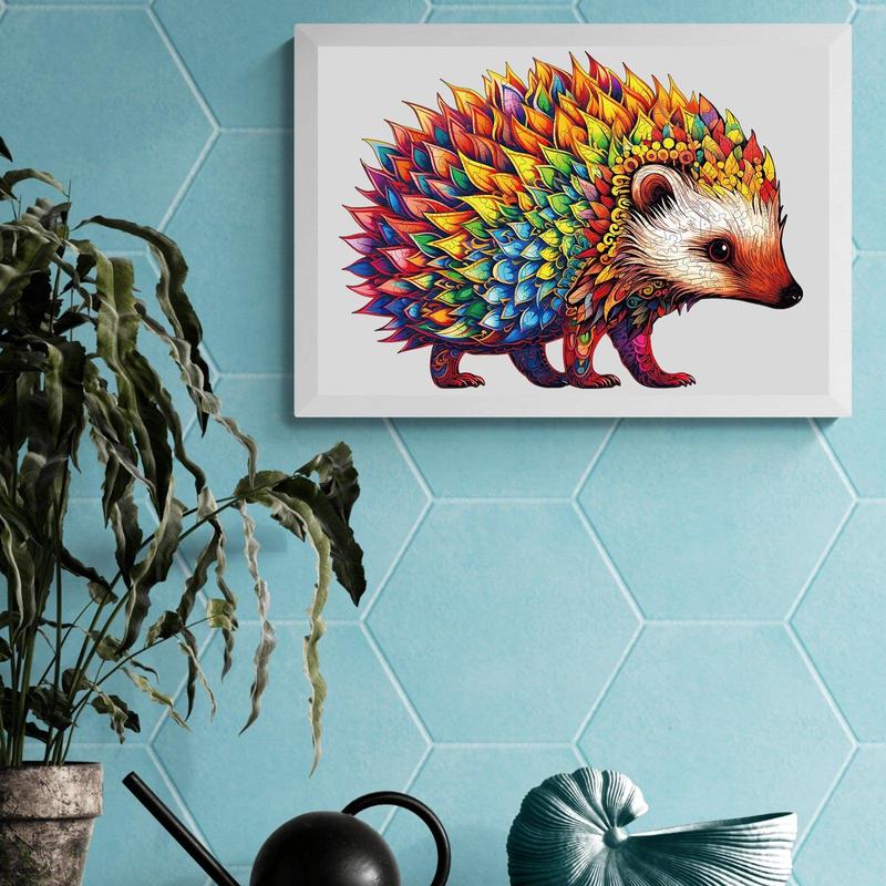 Cute Hedgehog Wooden Jigsaw Puzzle for Kids and Adults