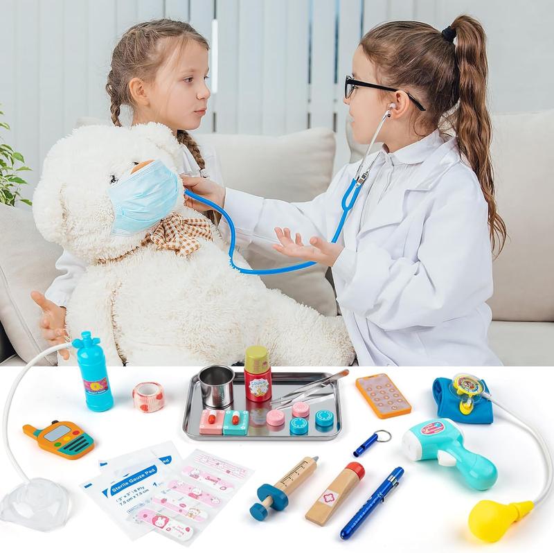 Doctor Kit for Kids, 36 Pcs Pretend Playset for Toddlers 3-5, Medical Bag with Stethoscope & Tools, Educational Role Play Toys for Boys & Girls