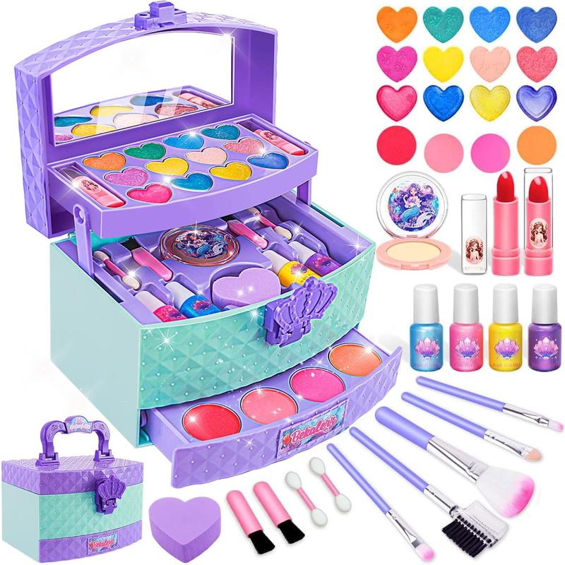 CHRISTMAS GIFT Toys for Girls,Washable Real Kid  Pretend Play-Makeup-Kit-for-Girl,Toddler-Toys for 3 4 5 6 7 8 9 10 11 12 Year Old Girls,Christmas Birthday Frozen Gifts for Girls,Makeup