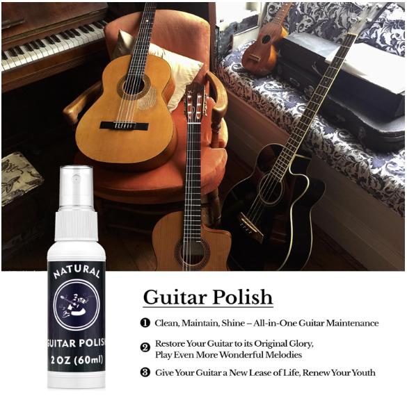 Guitar Cleaning,All IN ONE Kit,fretboard Lemon oil,Polish,Guitar String-cleaner,Guitar string winder,Cleaning cloth for guitar cleaning and maintenance