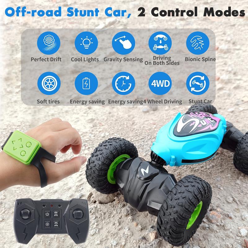 Gesture Sensing Stunt Car with 2.4GHz Remote - 4WD Transforming Off-Road RC Vehicle, Multi-Directional Twist and Rotate, Built for Extreme Terrain Challenges.