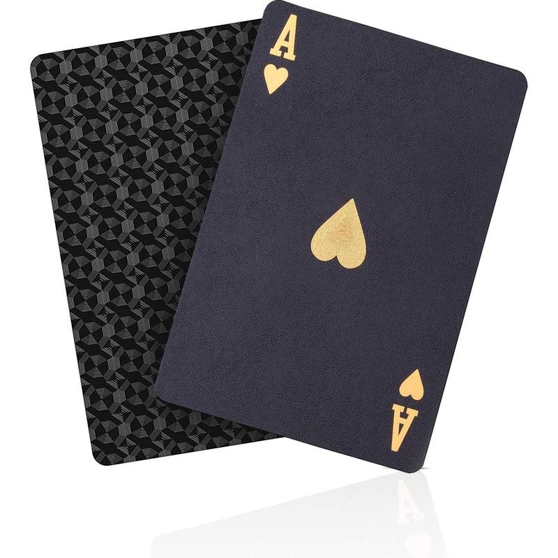 Waterproof Playing Cards, Plastic Playing Cards, Deck of Cards, Gift Poker Cards (Black Diamond Cards)