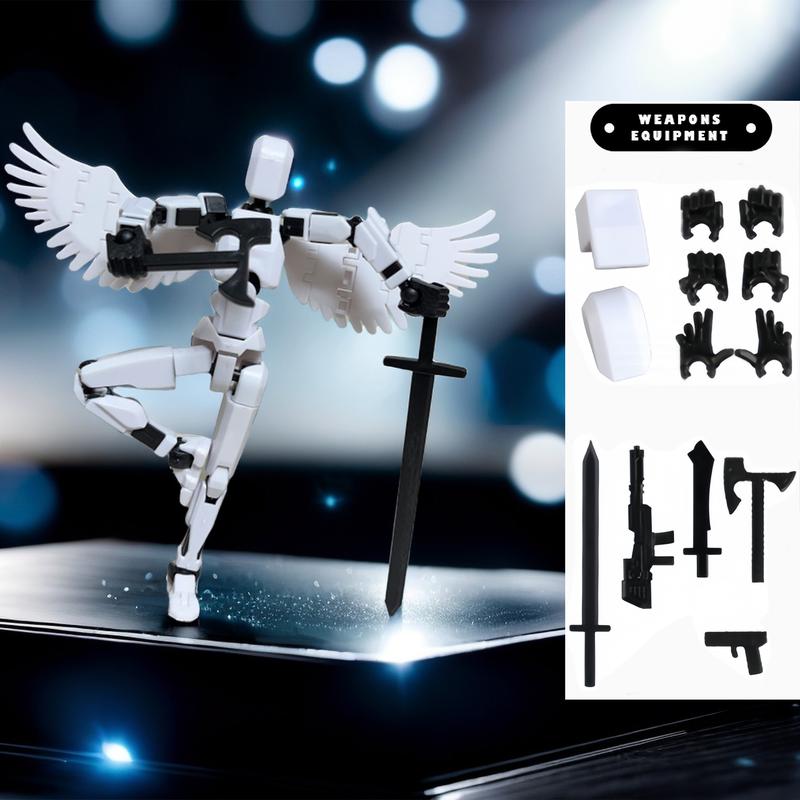 Pre-Assembled Set of 2 3D Printed Multi-Jointed Action Figure Sets T13, Fully Articulated Robot Models, Suitable for Stop Motion Animation, Halloween Gifts, and Christmas Gifts