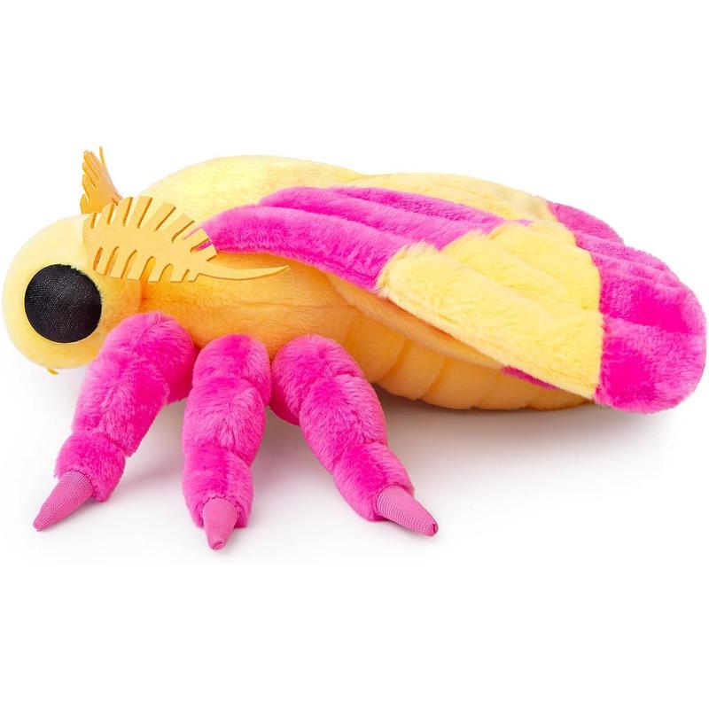 Rosy Maple Moth Plush Toy - Lifelike Rosy Maple Moth Stuffed Animals 11in, Realistic Soft Pink Big Wings Moth Toys, Simulation Butterfly Plushie Model Toy, Unique Plush Collection for Kids